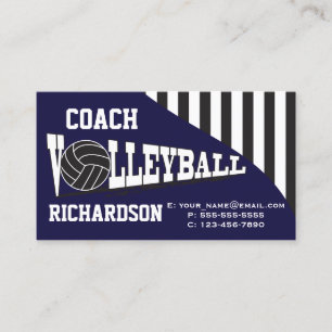 Volleyball Coach - Dark Blue Business Card