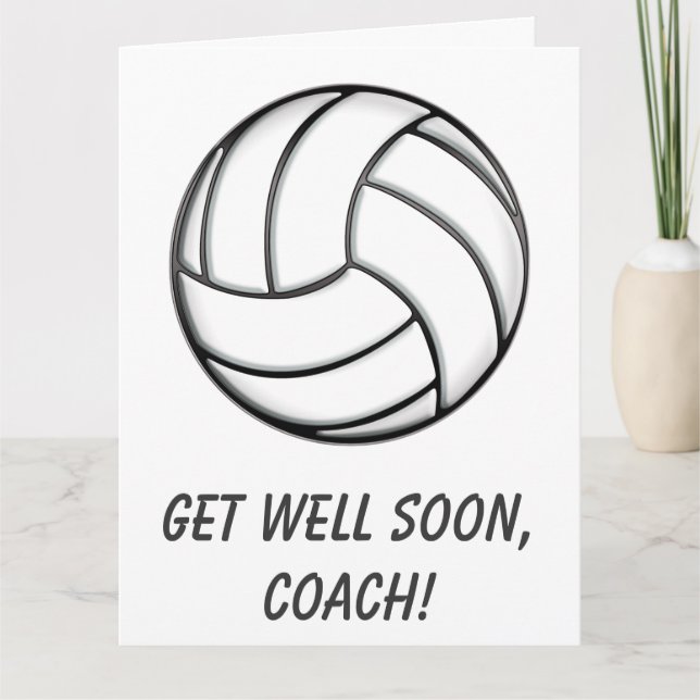 Volleyball Coach Get Well Soon Card (Front)
