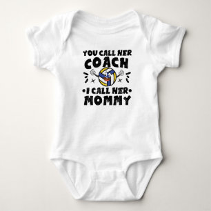 Volleyball Coach Mom   Cute Volleyball Baby Bodysuit