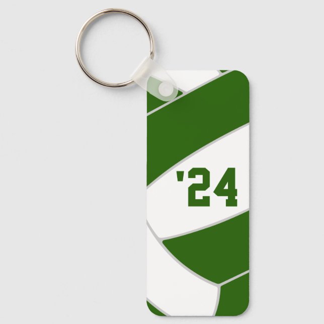 volleyball coach personalized gifts green keychain (Front)