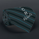 Volleyball Coach Signature Name Teal Striped Tie<br><div class="desc">A teal striped tie tailored to the volleyball coach who loves the sport. It features the word coach on the bottom half of the tie and a spot for yours or your gift recipient's signature name underneath it.</div>