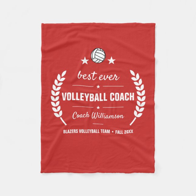 Volleyball Coach Team Thank You Gift Personalized Fleece Blanket (Front)