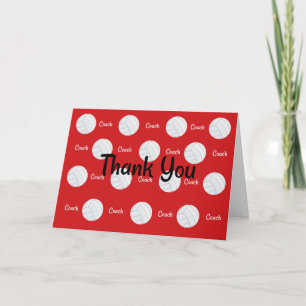 Volleyball Coach Thank You Card
