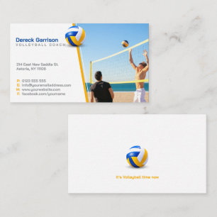 Volleyball Coach   Trainer Practice Lessons Business Card