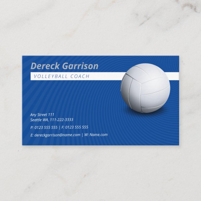 Volleyball Coach | Trainer Practice Lessons Business Card (Front)