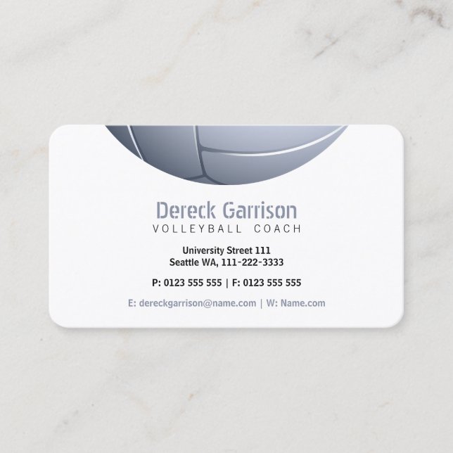 Volleyball Coach | Trainer Practice Lessons Business Card (Front)