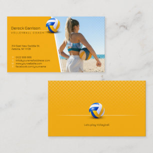 Volleyball Coach   Trainer Practice Lessons Business Card