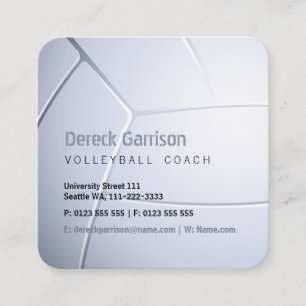 Volleyball Coach   Trainer Practice Lessons Square Business Card