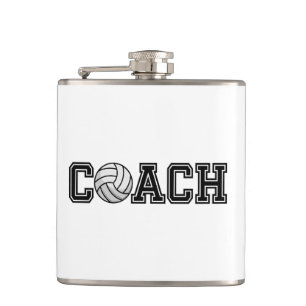 Volleyball Coach Vinyl Wrapped Flask