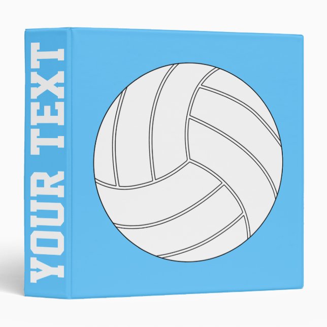 Volleyball Custom Colour and Text Three-Ring Binde Binder (Front/Spine)