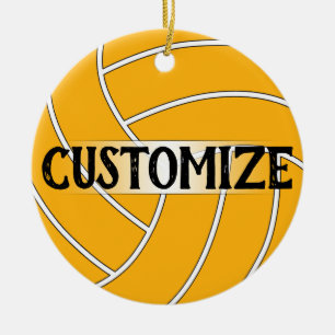 Volleyball Custom Colours & Text Christmas Ceramic Ornament