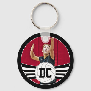 Volleyball Custom Photo and Numbers or Text Keychain