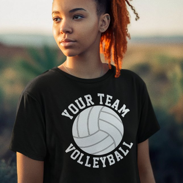 Volleyball Custom Team, Player and Jersey Number T-Shirt (Custom volleyball team t-shirt)
