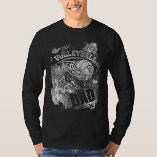 Volleyball Dad, Black Grunge Volleyball T-Shirt