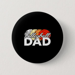 Volleyball dad daddy cool father's day men retro 2 inch round button