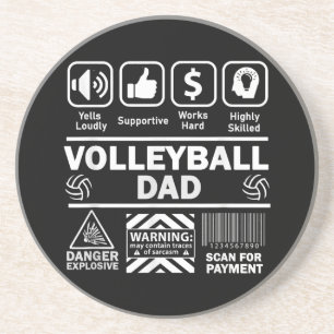 Volleyball Dad Funny Contents of Sports Father Coaster