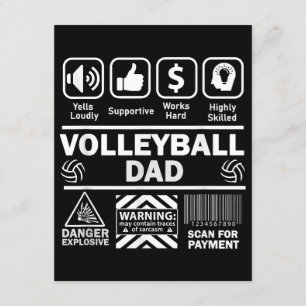 Volleyball Dad Funny Contents of Sports Father Enclosure Card