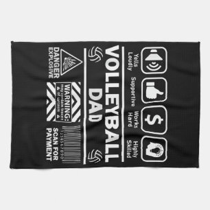 Volleyball Dad Funny Contents of Sports Father Kitchen Towel