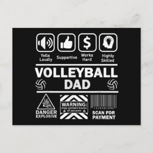 Volleyball Dad Funny Contents of Sports Father Postcard