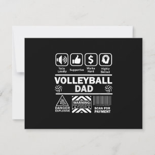 Volleyball Dad Funny Contents of Sports Father RSVP Card