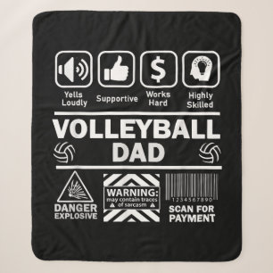 Volleyball Dad Funny Contents of Sports Father Sherpa Blanket