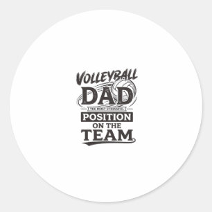 Volleyball Dad Funny Vintage Team Position Shirt_1 Classic Round Sticker