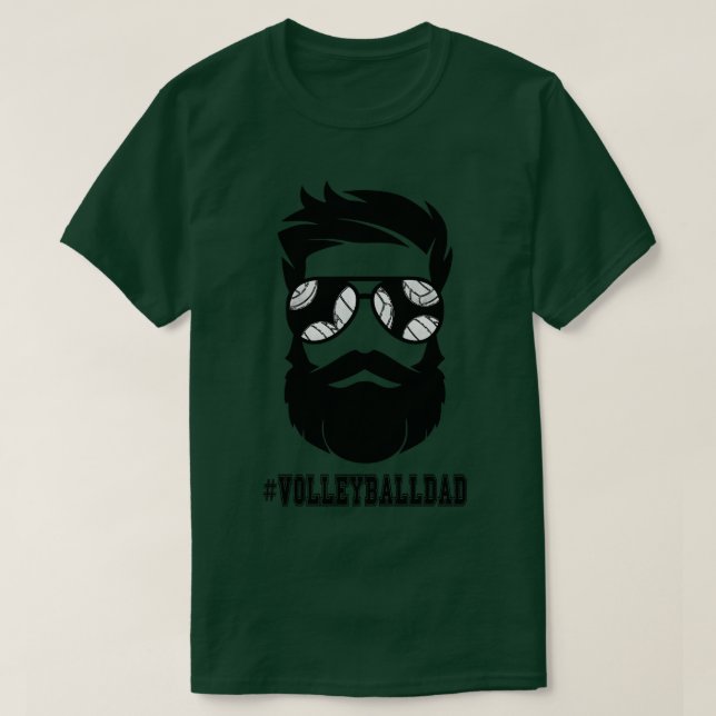 Volleyball Dad With Beard And Cool Sunglasses Long T-Shirt (Design Front)