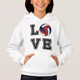 Volleyball d'amour - rouge foncé, blanc et