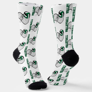 Volleyball - Dark Green, Black and White Socks