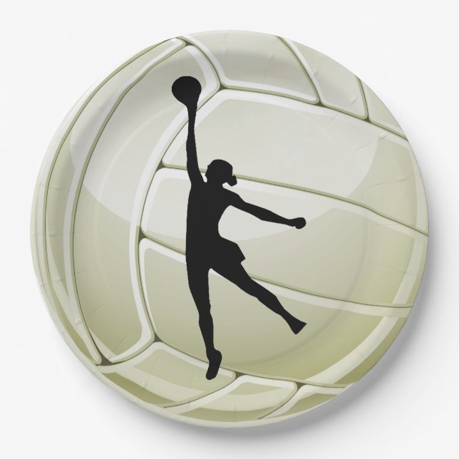 Volleyball Design Paper Party Plate (Front)