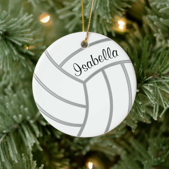 Volleyball - DIY Background Colour and Name Ceramic Ornament (Tree)