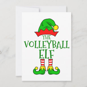 Volleyball Elf Christmas Greeting Card