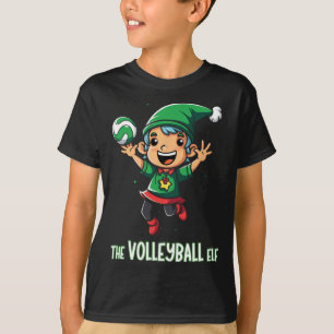 Volleyball Elf Christmas Matching Family Party Xma T-Shirt