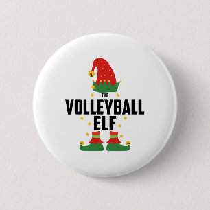 Volleyball Elf Family Christmas Matching Pyjamas X 2 Inch Round Button