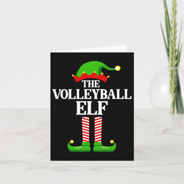 Volleyball Elf Family Matching Group Funny Christm Card (Front)