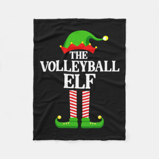Volleyball Elf Family Matching Group Funny Christm Fleece Blanket