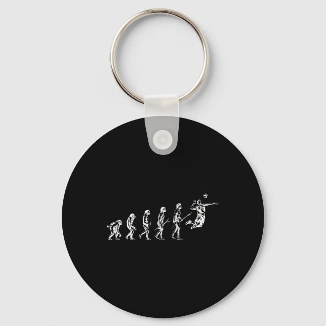 Volleyball Evolution Of Man Funny Vball Player Bea Keychain (Front)