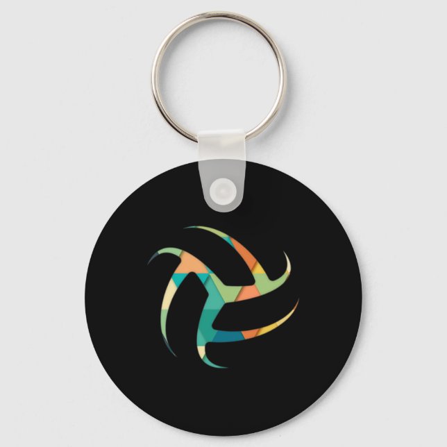 Volleyball Faded Colour T Team Player Mom Funny Gi Keychain (Front)