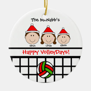 VolleyBall Family 3 Personalize Ornament