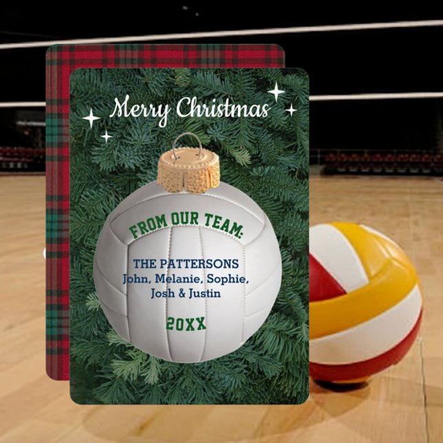 Volleyball Fan Custom Ornament Christmas Card (Creator Uploaded)