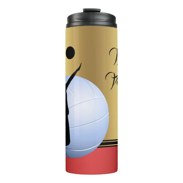 Volleyball Female Player Ball elegant Personalize Thermal Tumbler (Front)