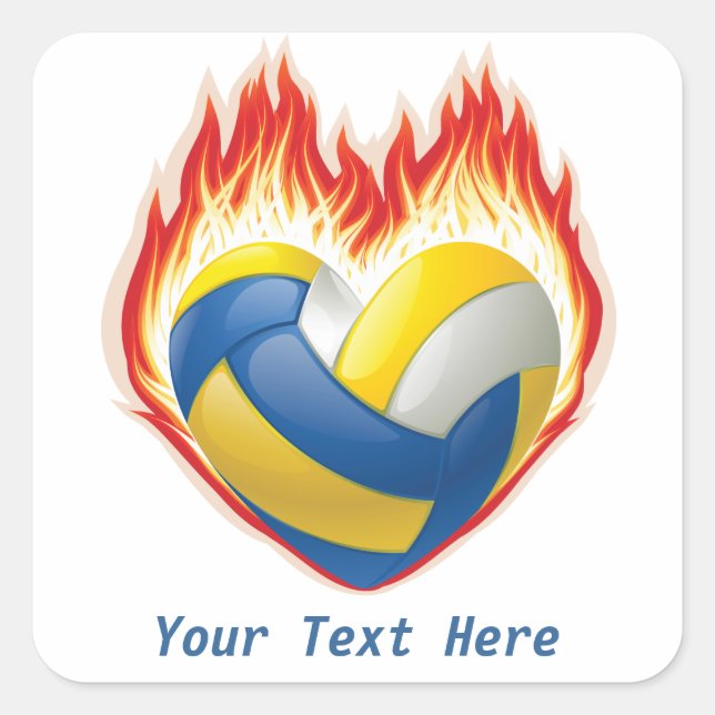 Volleyball FIre (customizable) Stickers (Front)