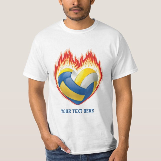 Volleyball Flame (personalized) T-Shirt (Front)