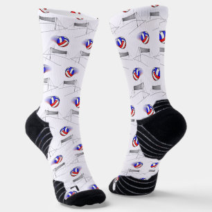 Volleyball Flies Over The Net Socks