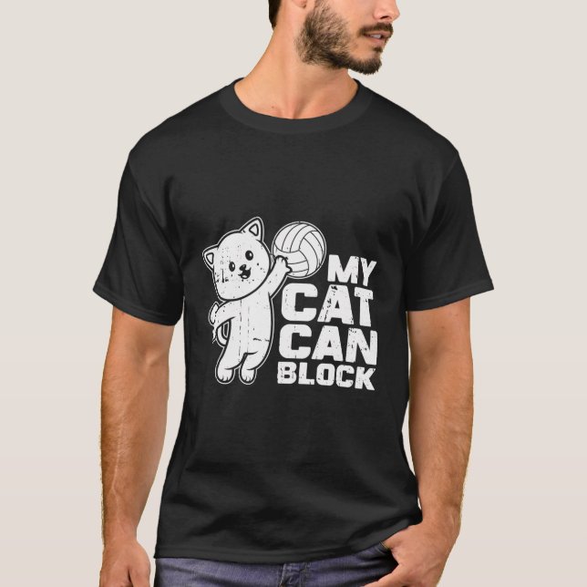 Volleyball Fun Beach - Vball Volleyball Cat T-Shirt (Front)