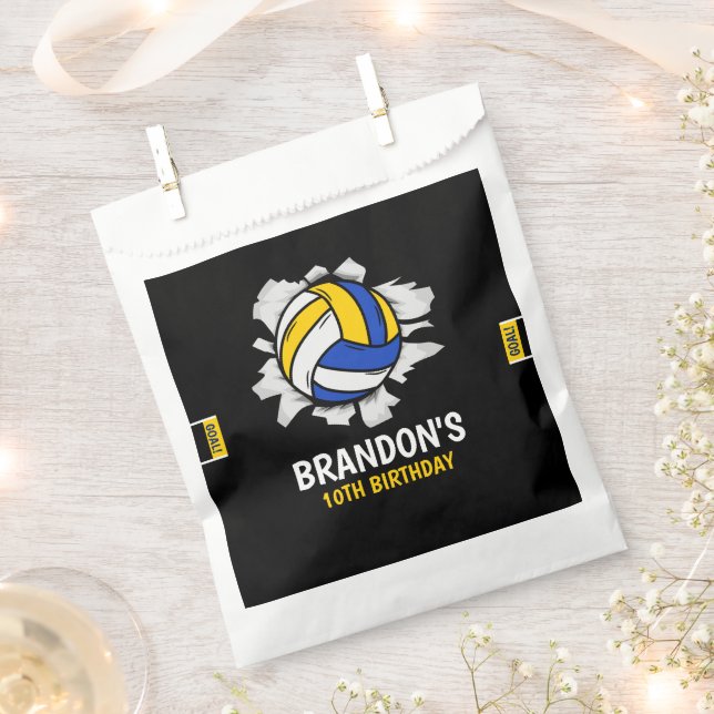 Volleyball Fun Birthday Boy Favour Bag (Clipped)