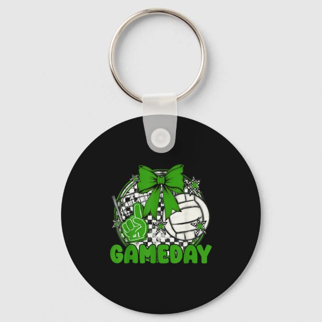 Volleyball Game Day Retro Girls Volleyball Mom Che Keychain (Front)