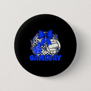 Volleyball Game Day Retro Girls Volleyball Mom Roy 2 Inch Round Button