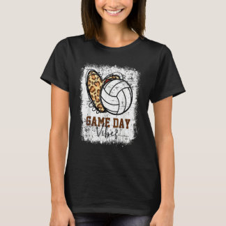 Volleyball Game Day Vibes Volleyball Mom Leopard B T-Shirt