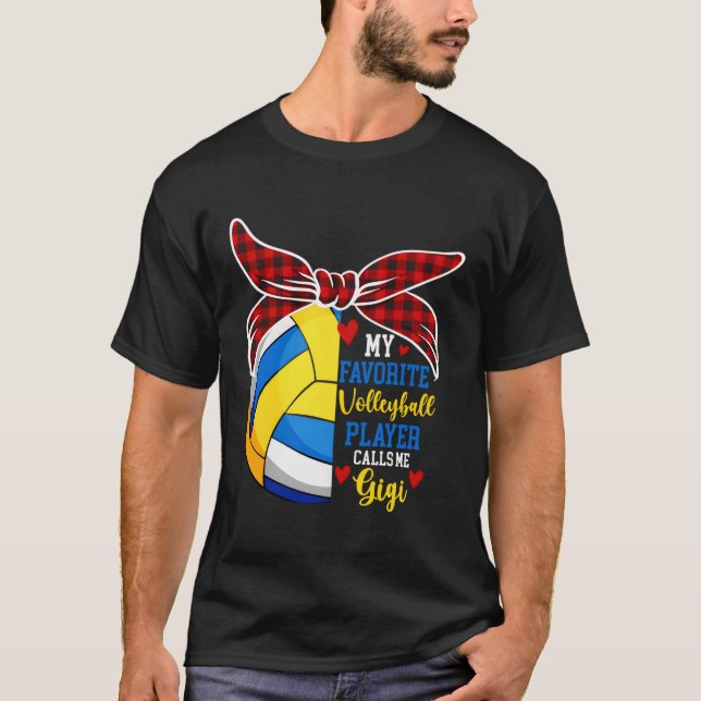 Volleyball Gigi Grandma Gigi Of A Volleyball Playe T-Shirt (Front)